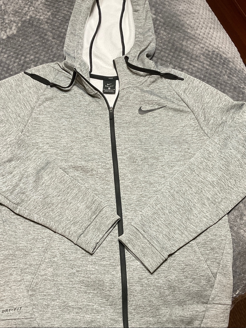 Nike Grey Full-Zip Dri-FIT Hoodie Jacket